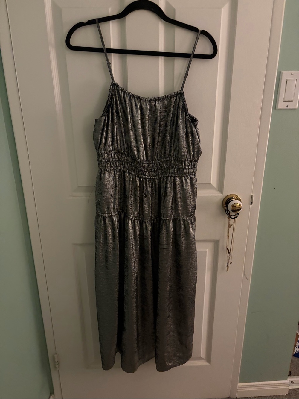Old Navy Silver Midi Length Party Dress